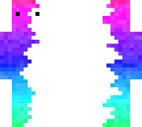 pink, blue, turquoise, and green skin