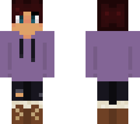 purple hoodie  brown hair(boy)