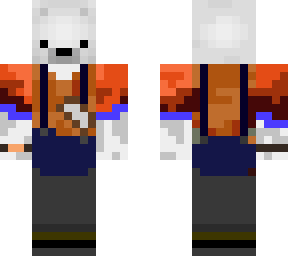 apocaliptic cute polar bear worker