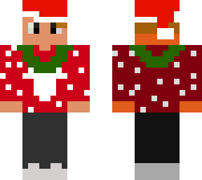blond boy with christmas sweater