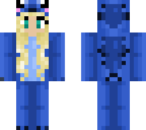 blond girl with stitch jumpsuit