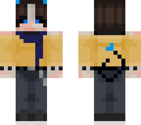 pretty demon boi in black turtle neck and yellow sweater