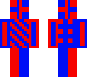 red and blue