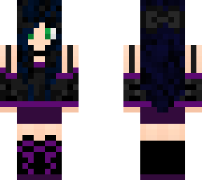 girl with blue hair and black outfit
