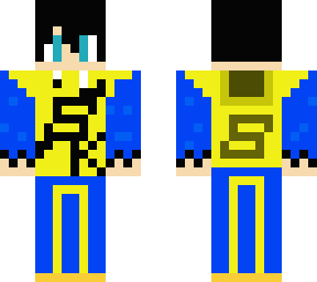 yellow blue and black sk taged skin