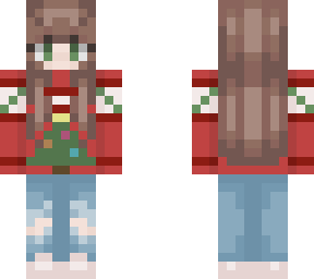 cute brown hair christmas sweater pullover girl