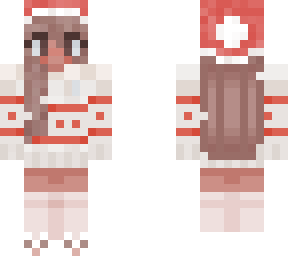 xmas skin with wide eyes & bunny slippers