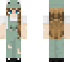 frog golden brown hair overall cute girl