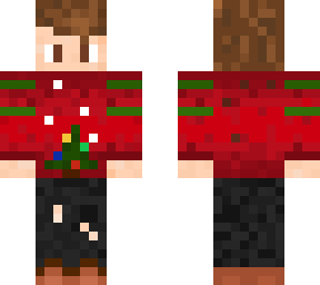 boy with curls in christmas tree sweater