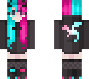 blue and pink gamer girl