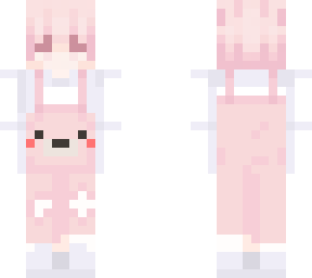 cute pink boy bear overalls