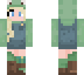 frog girl with overalls