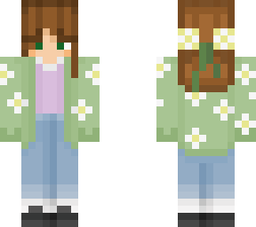 girl with flower cardigan