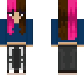 me w pink hair and skeleton pants