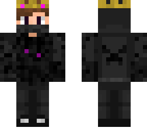 purple with hoodie and crown