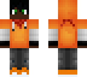 red scarf orange hoodie boy