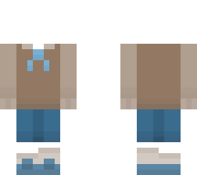 brown and blue sweater outfit base