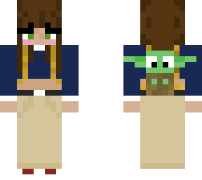 green eyed yoda backpack girl