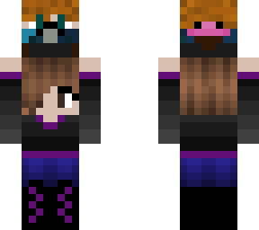 purple wolf girl holding my friend