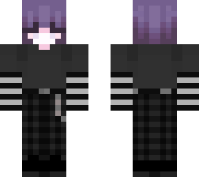 short purple hair w/ black clothes