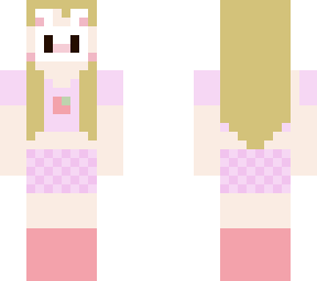 strawberry girl with bunny mask