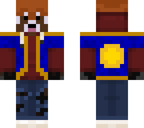 red panda in jacket