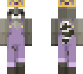 raccoon overalls crown | Minecraft Skins