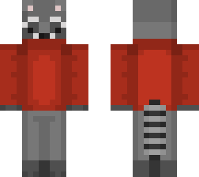 racoon wearing a turtle neck. (og racoon skin isn't mine)