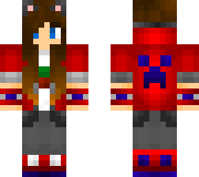 red and blue hoodie girl gamer
