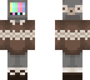 .: tv head with brown sweater :. (color bar)