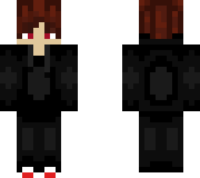 anime guy with simple red and black clothes (cartoon style))