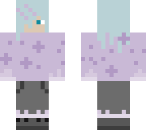 blue hair sweater - winter skin