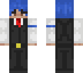 blue haired suit