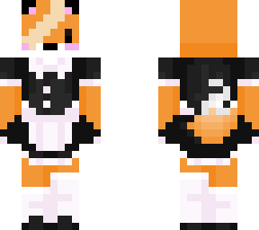 a fox with a bandadge in a maid dress