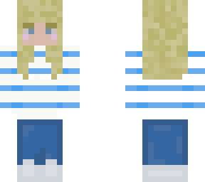 Blonde girl w/ blue shirt and blue jeans | Minecraft Skin