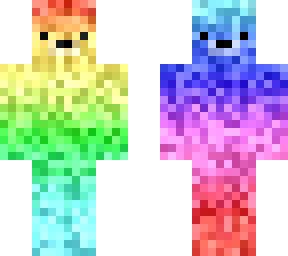 creepified two-faced rainbow bear