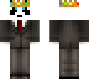 panda in suit with crown