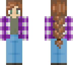 purple flannel girl