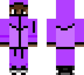 purple tech fleece (black skin tone) with hood
