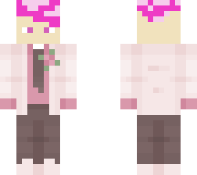pink themed man in suit