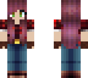 lumberjack girl with pink/purple hair