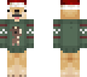 doge with santa hat and sweater