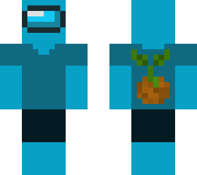 cyan among us teen (leaf back bling)