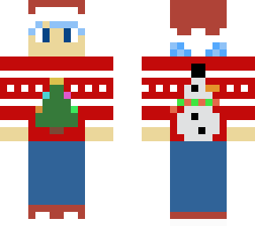 little christmas boy with blue hair