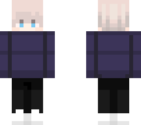 blonde boy with purple sweater