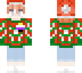 christmas sweater non-binary redhead