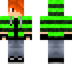 orange haired emo w/ green stripped jacket