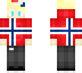 norway hoodie, died hair, blond, blue eyes.