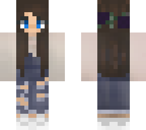 overalls skin purple flowers