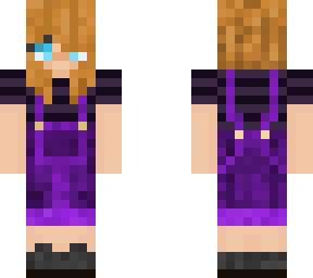 purple overalls